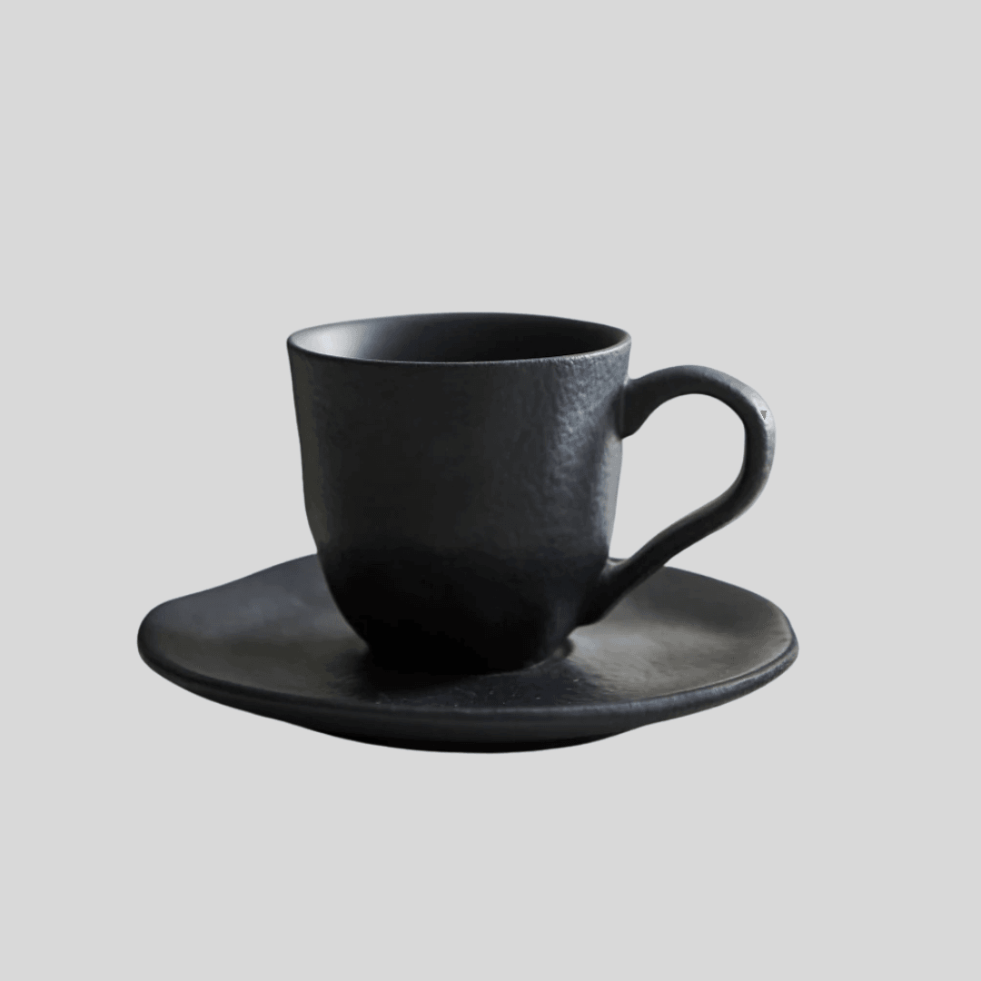 Set Taza Y Plato Café Orgánica Plain 120ml